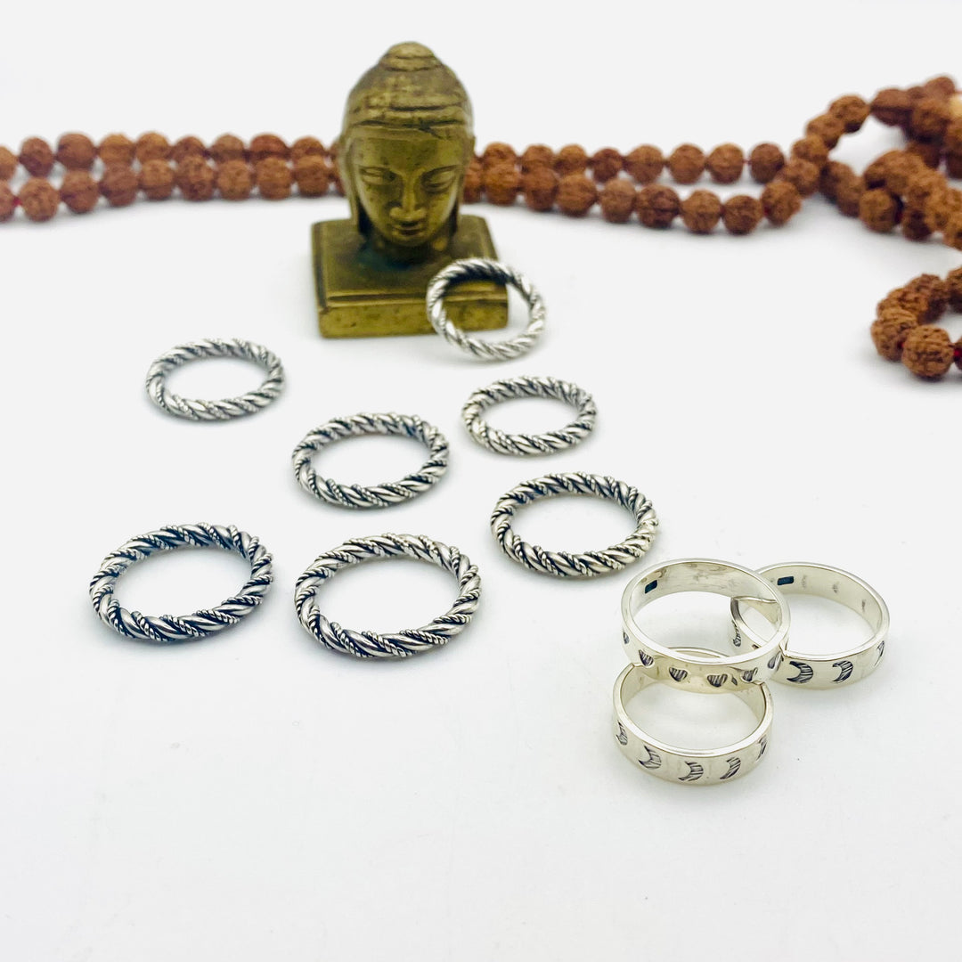 Silver Rope Rings
