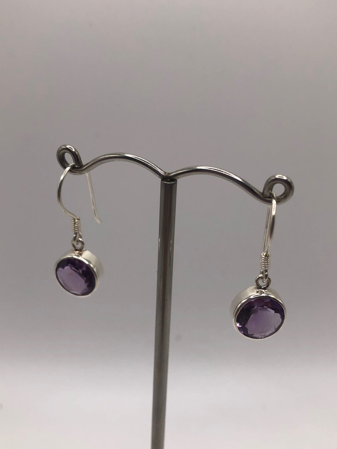 Circular Amethyst Earrings