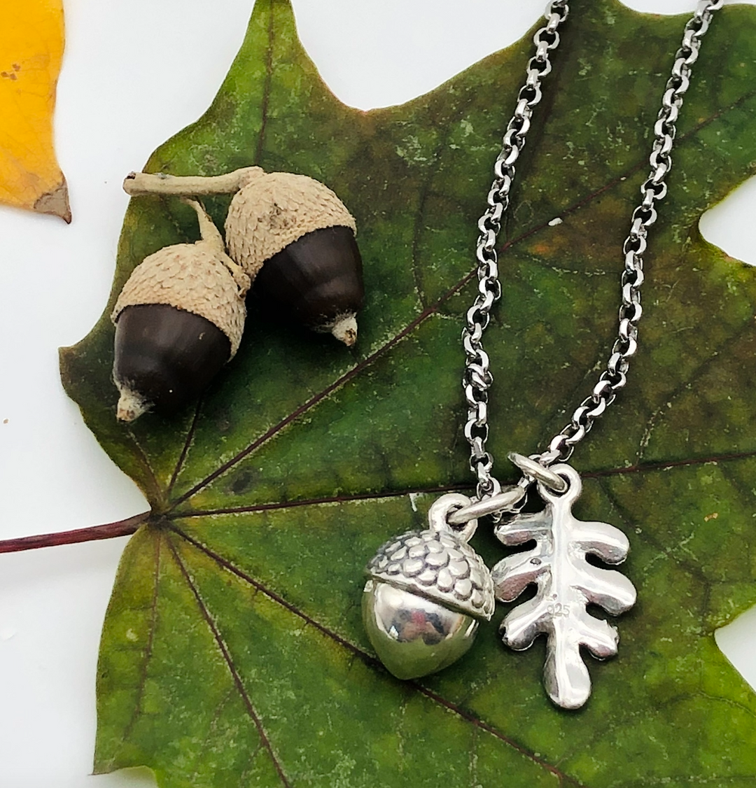 Oak Leaf and Acorn Necklace
