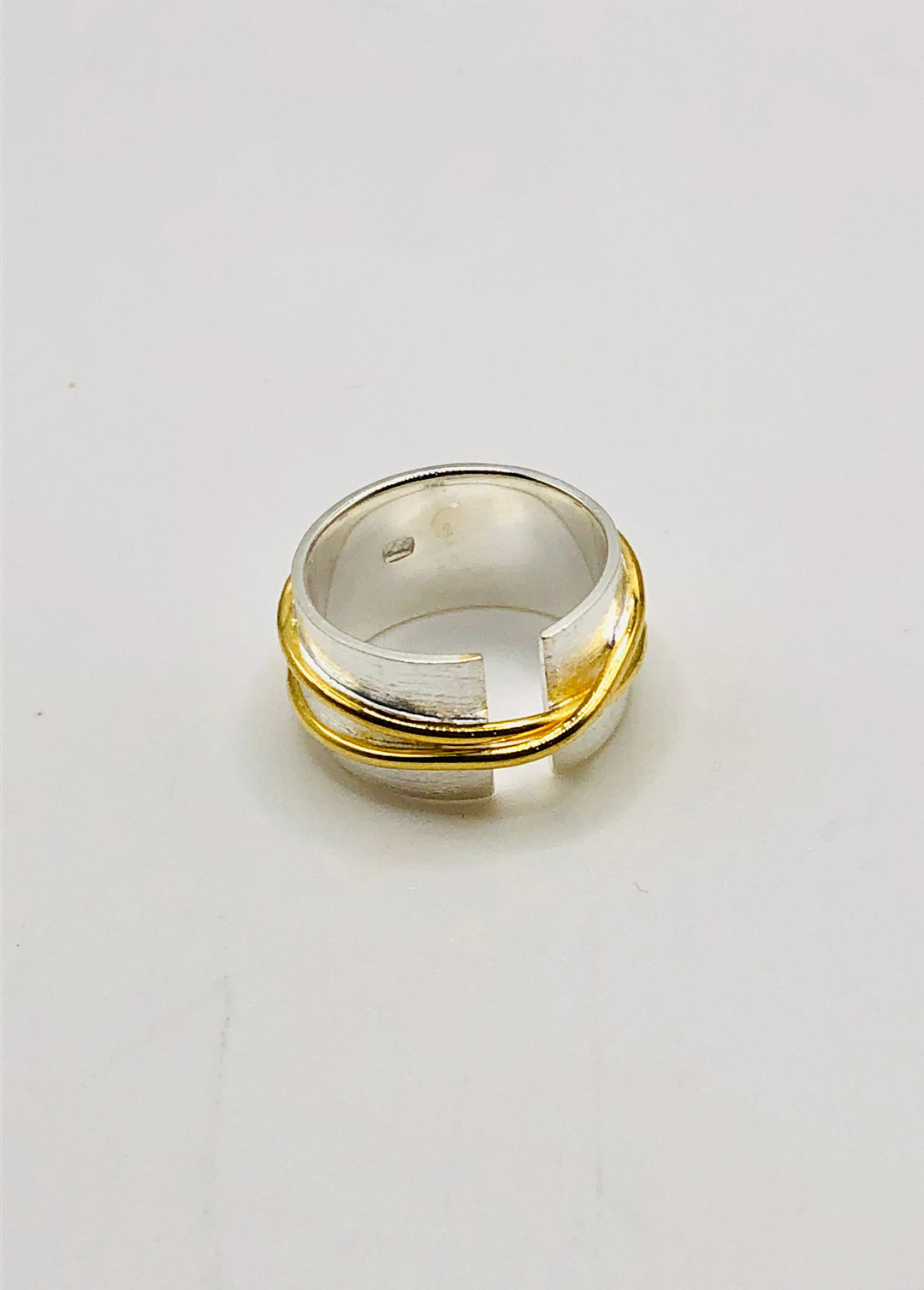 Silver Ring with Gold Detail