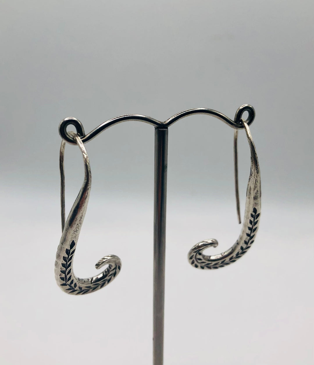 Handmade Curved Fern Earrings