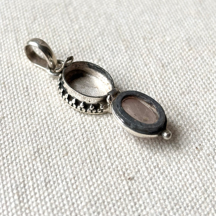 Rose Quartz Sterling Silver Locket Pendant