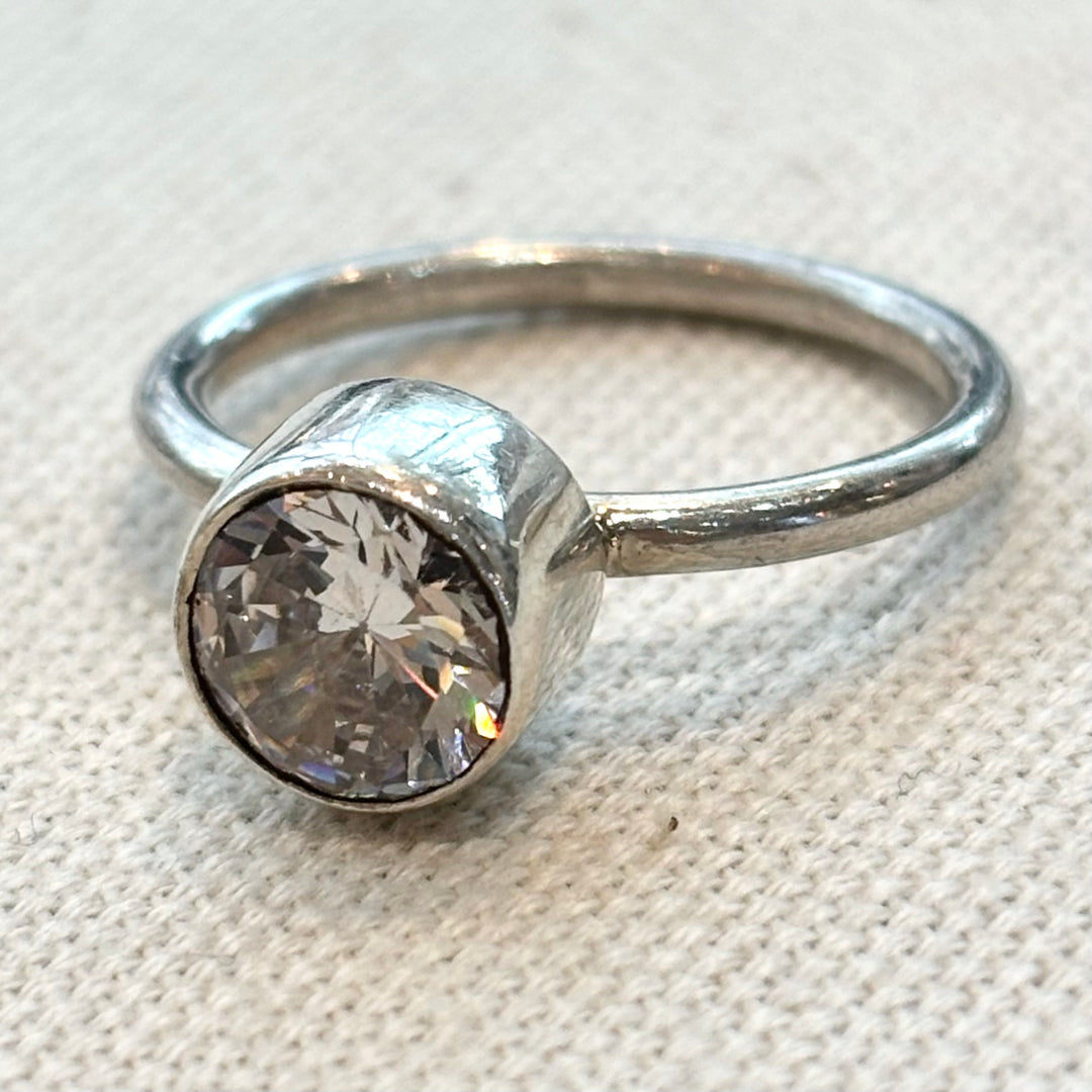 Sterling Silver Gemstone Stacking Ring – Handmade Silver Ring