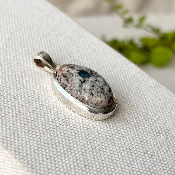 Handmade K2 Stone Sterling Silver Oval Pendant