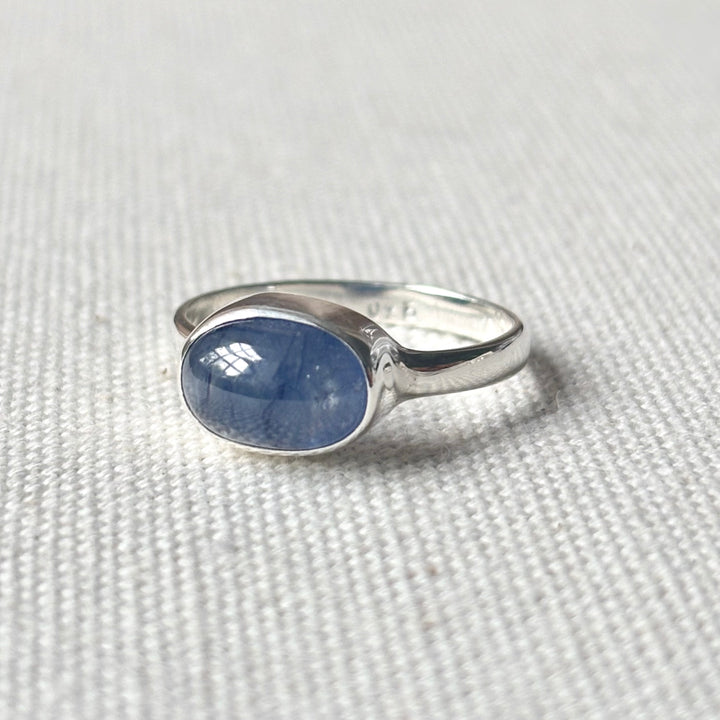 Handmade Blue Sapphire Ring in Sterling Silver – Sizes N, O and R