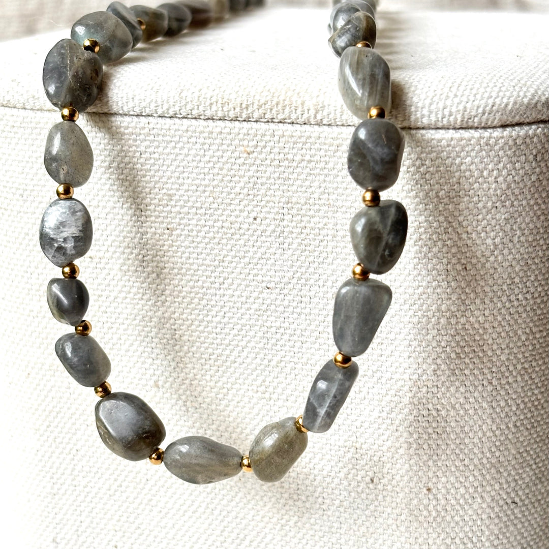 Labradorite & Gold Necklace | 16–18 Inch Adjustable