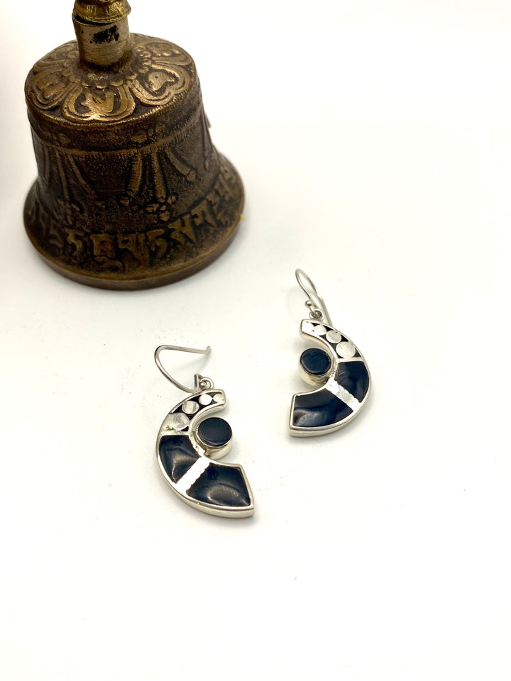 Dark Moon Crescent Earrings