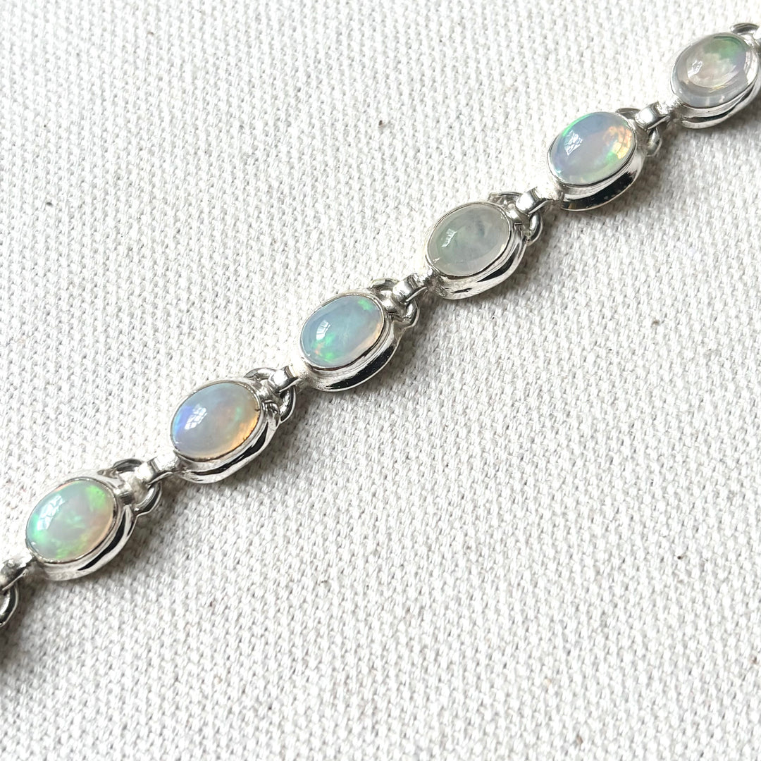Ethiopian Opal Sterling Silver Bracelet