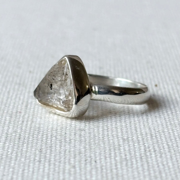 Raw Included Quartz Sterling Silver Ring – Size N