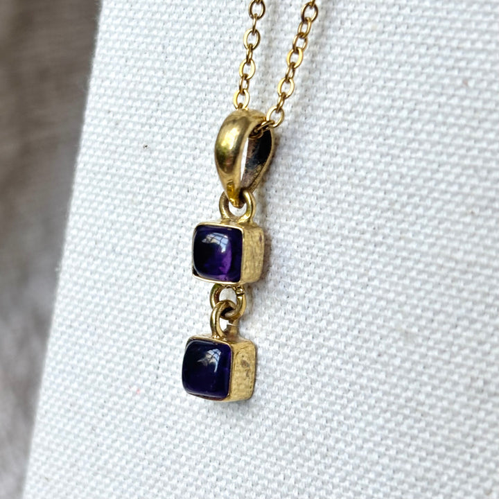 Handmade Two-Stone Amethyst Panchadhatu Necklace