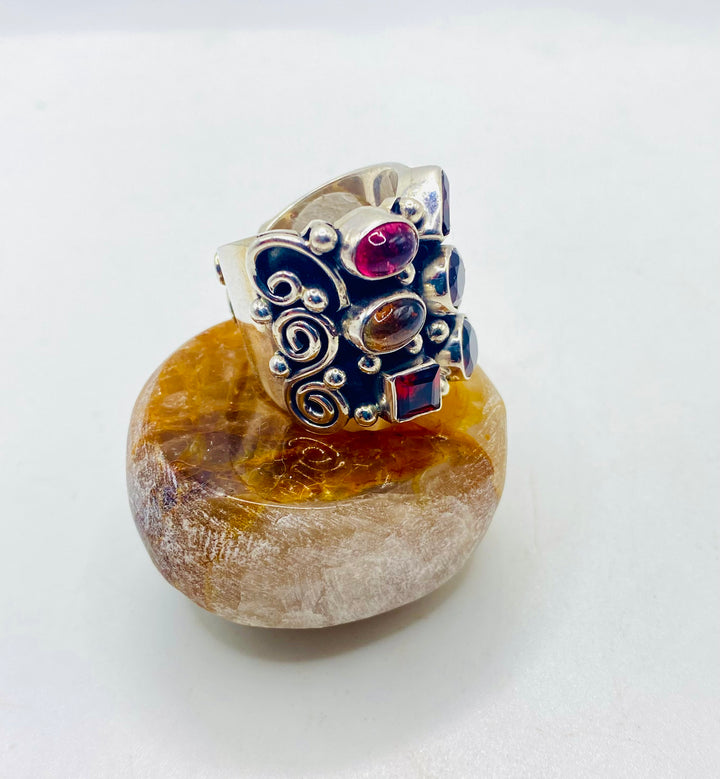 Multi Stone Ring with Garnet