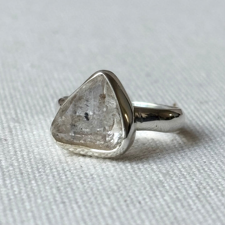 Raw Included Quartz Sterling Silver Ring – Size N