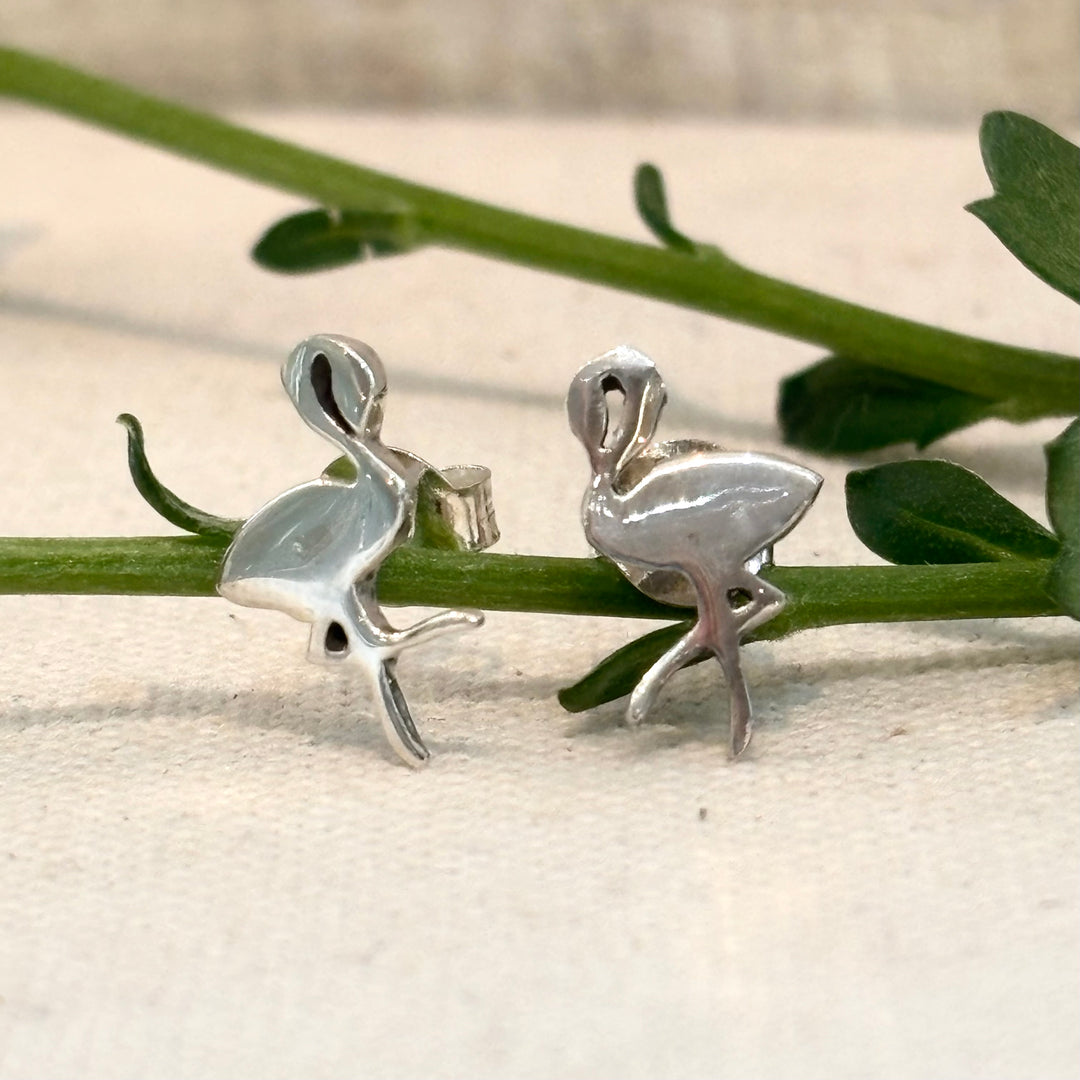 Flamingo Sterling Silver Stud Earrings