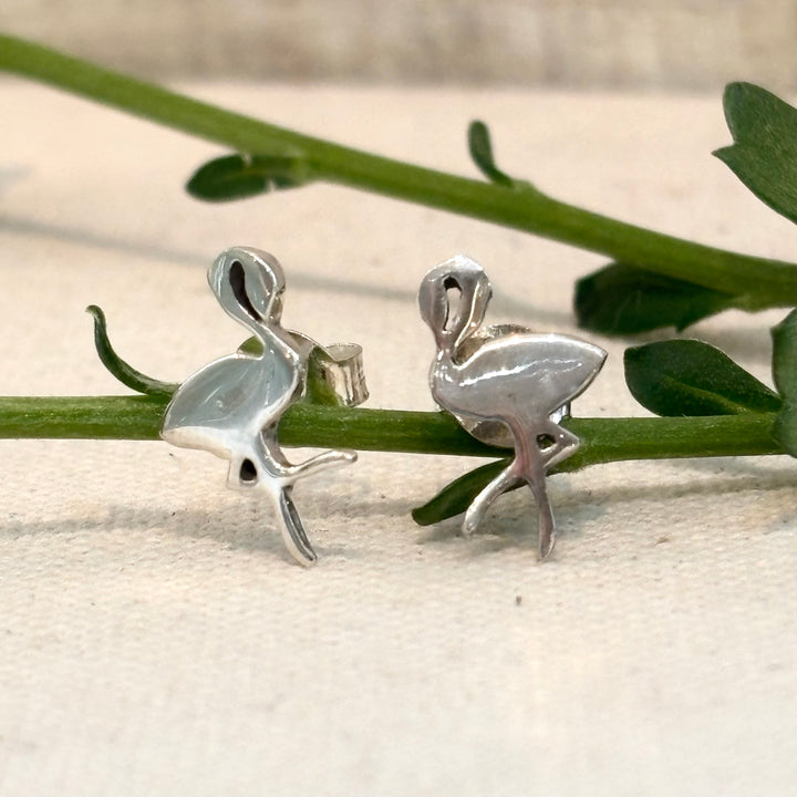 Flamingo Sterling Silver Stud Earrings