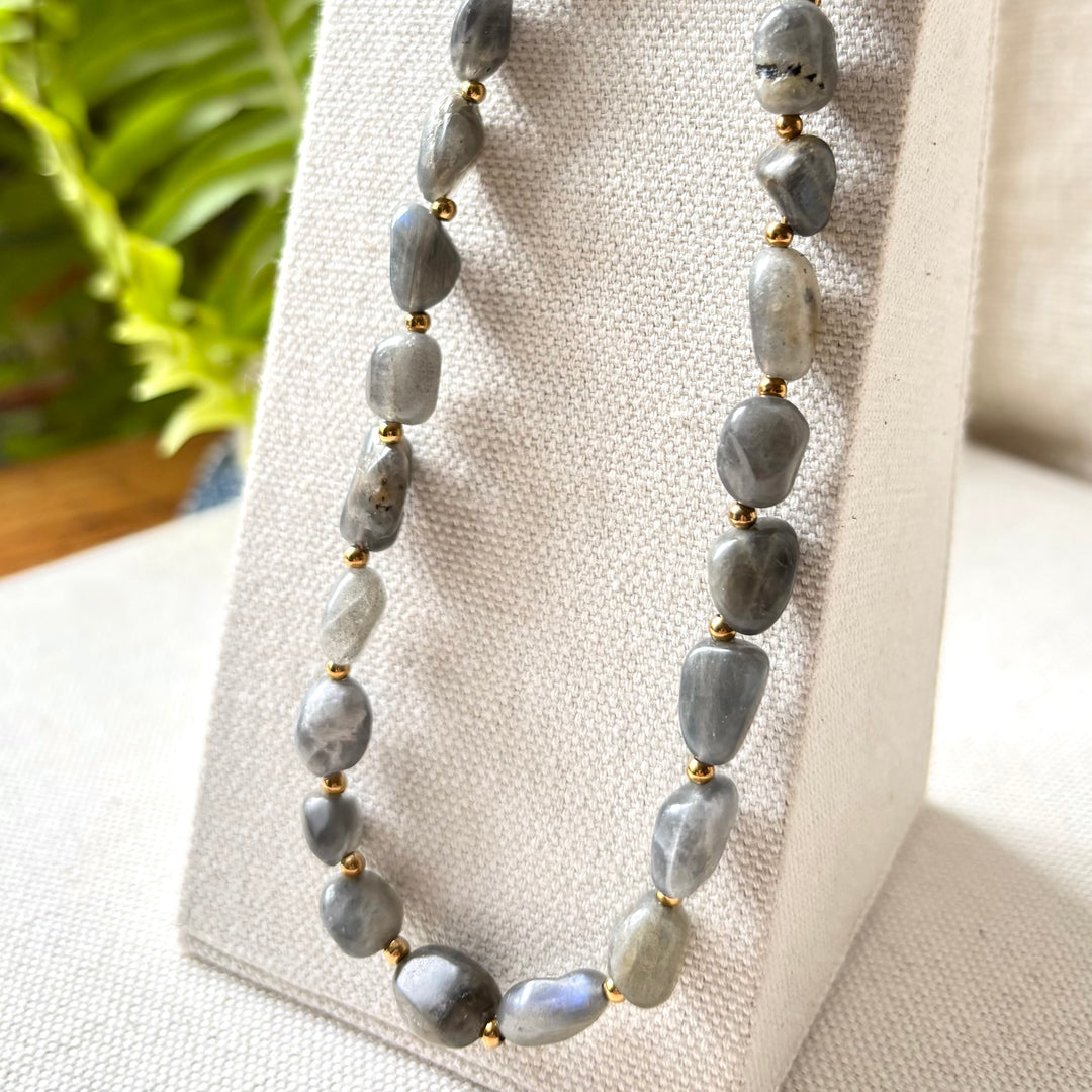 Labradorite & Gold Necklace | 16–18 Inch Adjustable
