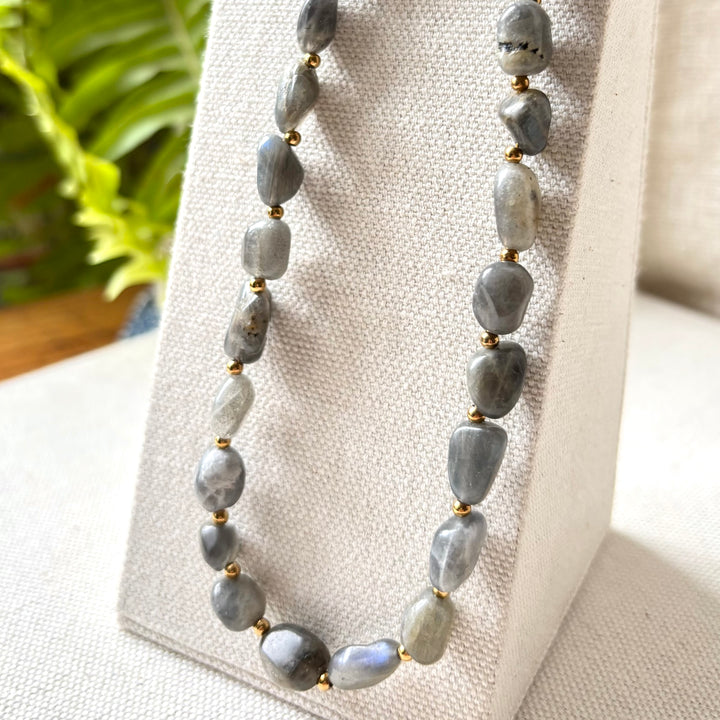 Labradorite & Gold Necklace | 16–18 Inch Adjustable