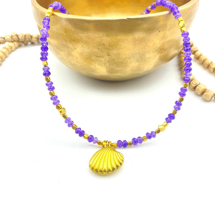 Amethyst Shell Necklace
