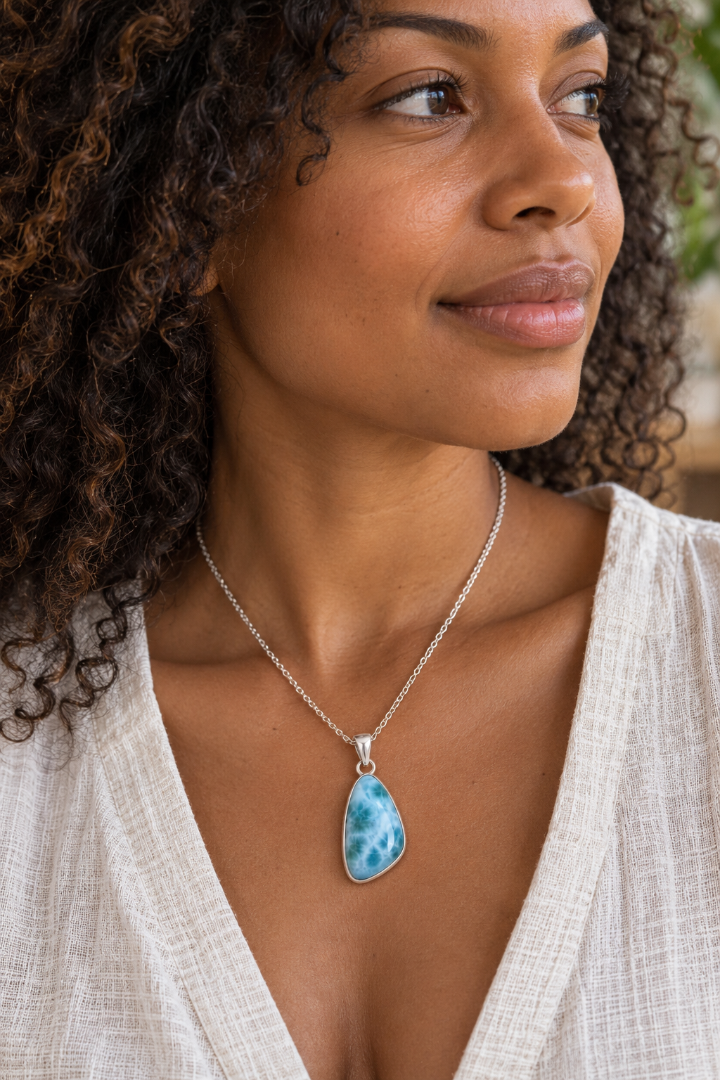 Larimar Sterling Silver Necklace