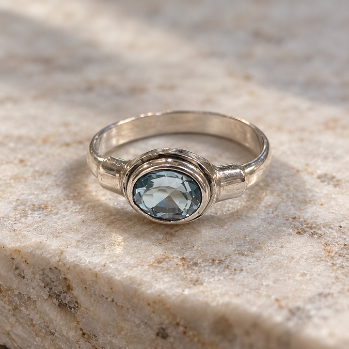Blue Topaz Sterling Silver Ring