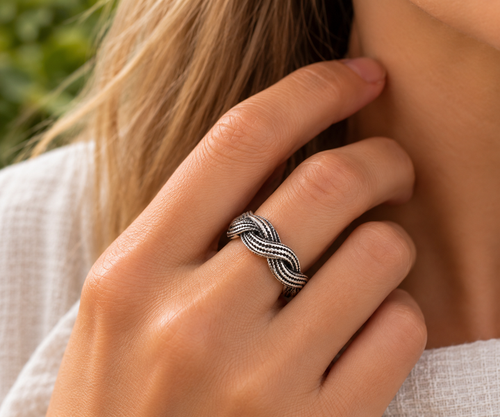 Handmade Sterling Silver Braided Twist Ring
