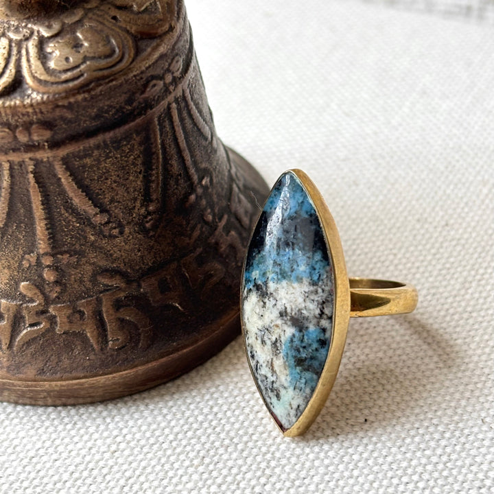 Handmade K2 Stone Panchadhatu Ring – Size L
