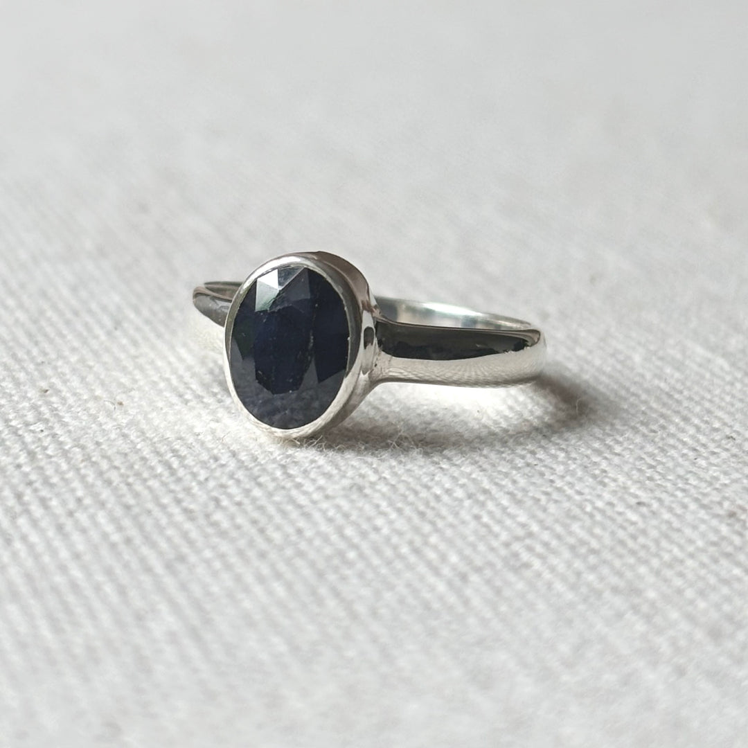 Handmade Sapphire Sterling Silver Ring – Sizes L, N & O