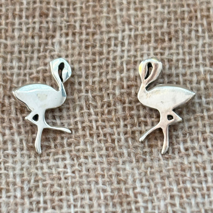 Flamingo Sterling Silver Stud Earrings