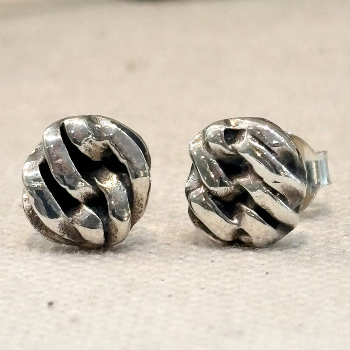 Sterling Silver Knot Stud Earrings 9 mm