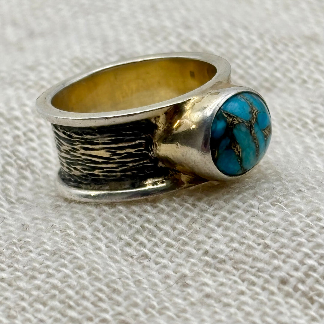 Golden Matrix Turquoise Ring