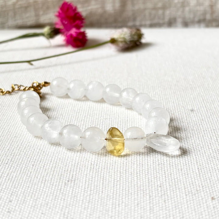 Moonstone Bracelet with Citrine Accent