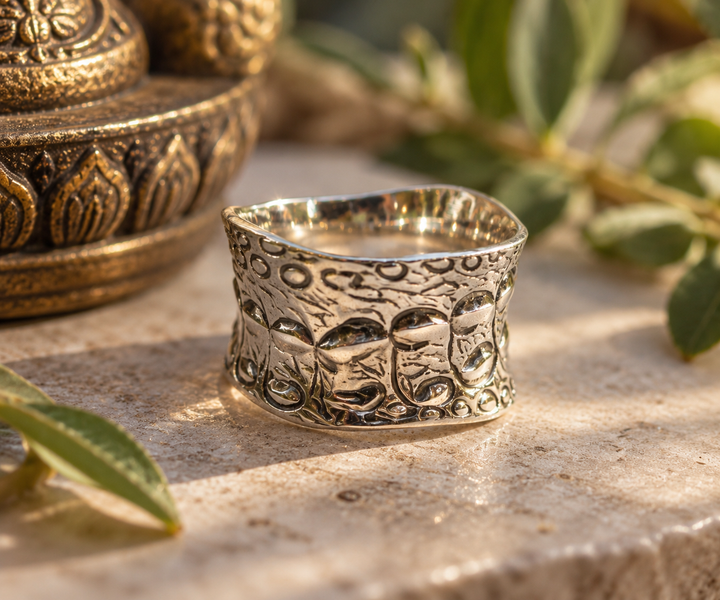 Dragon Skin Textured Sterling Silver Ring