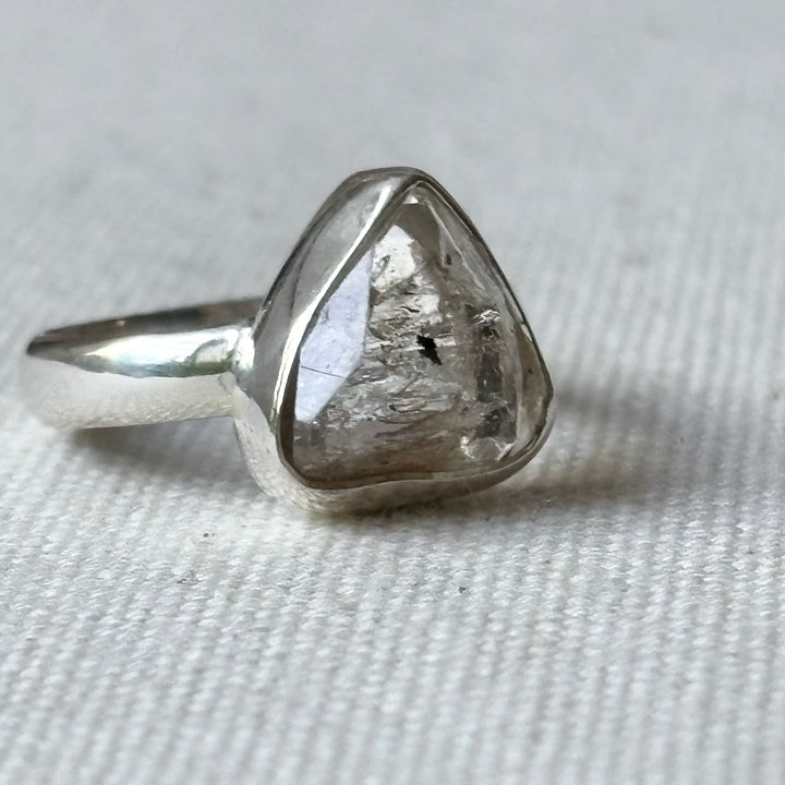 Raw Included Quartz Sterling Silver Ring – Size N