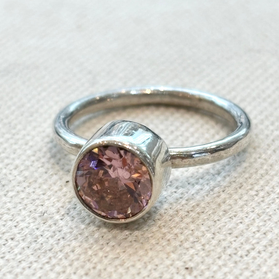 Sterling Silver Gemstone Stacking Ring – Handmade Silver Ring