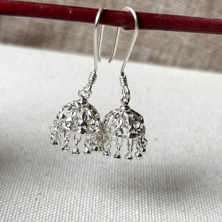 Handmade Sterling Silver Jhumka Earrings