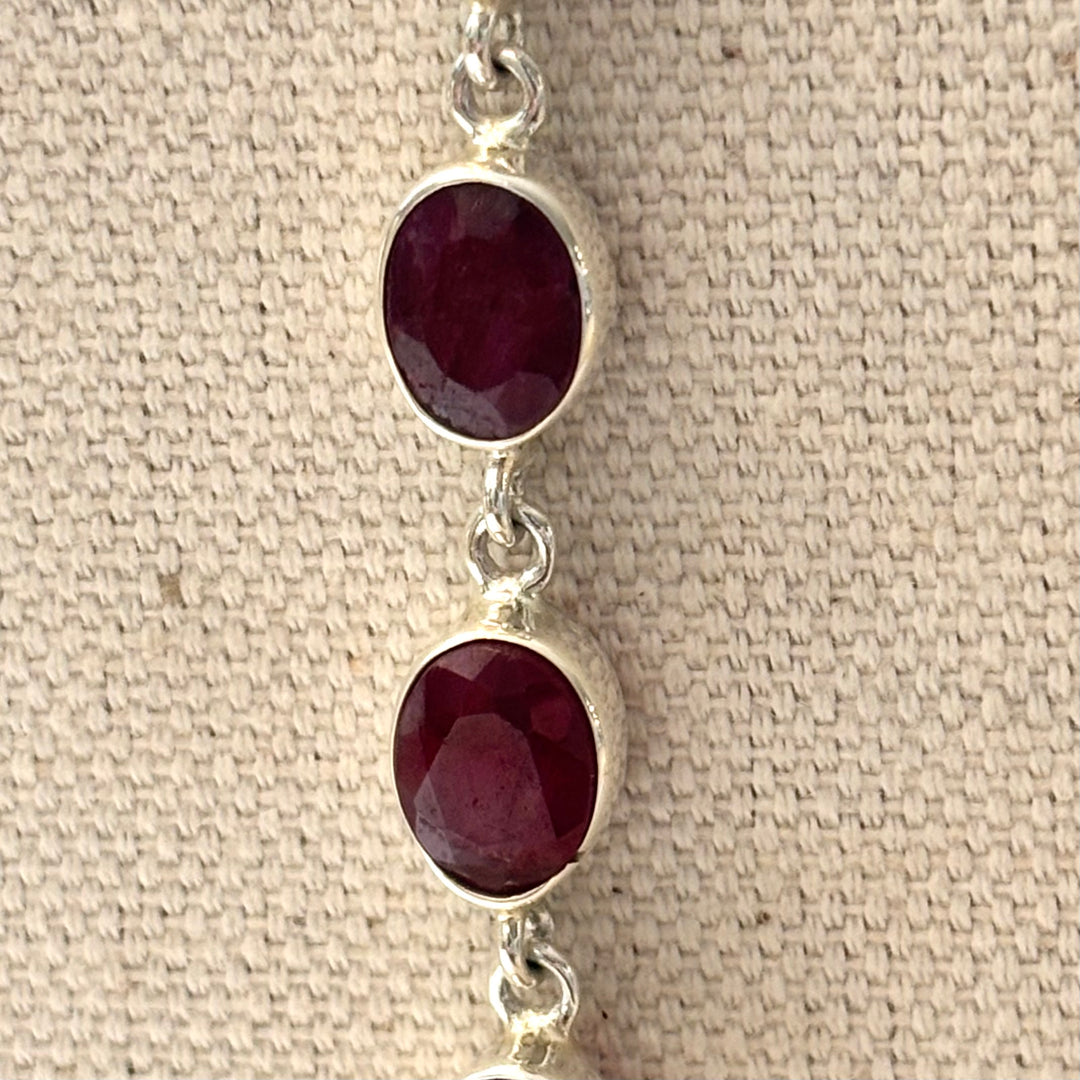Sterling Silver Ruby Bracelet