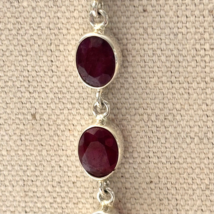 Sterling Silver Ruby Bracelet
