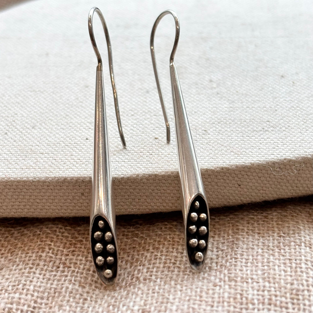 Sterling Silver Tubular Drop Earrings