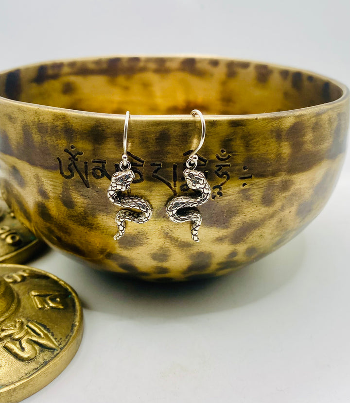 Silver Snake Earrings