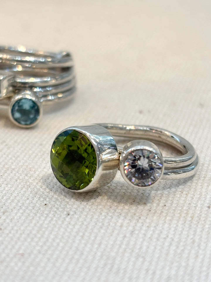 Sterling Silver Gemstone Stacking Ring – Handmade Silver Ring