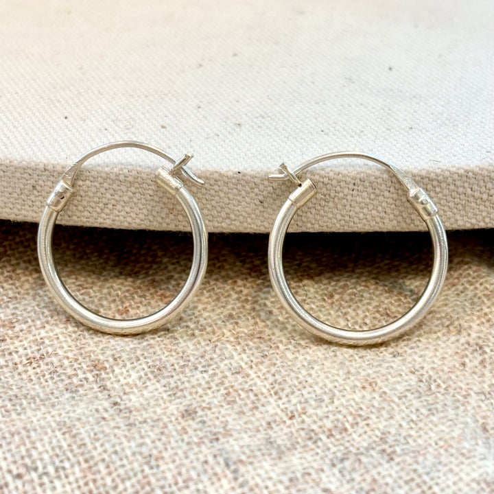 Sterling Silver Medium Hoop Earrings – 25mm