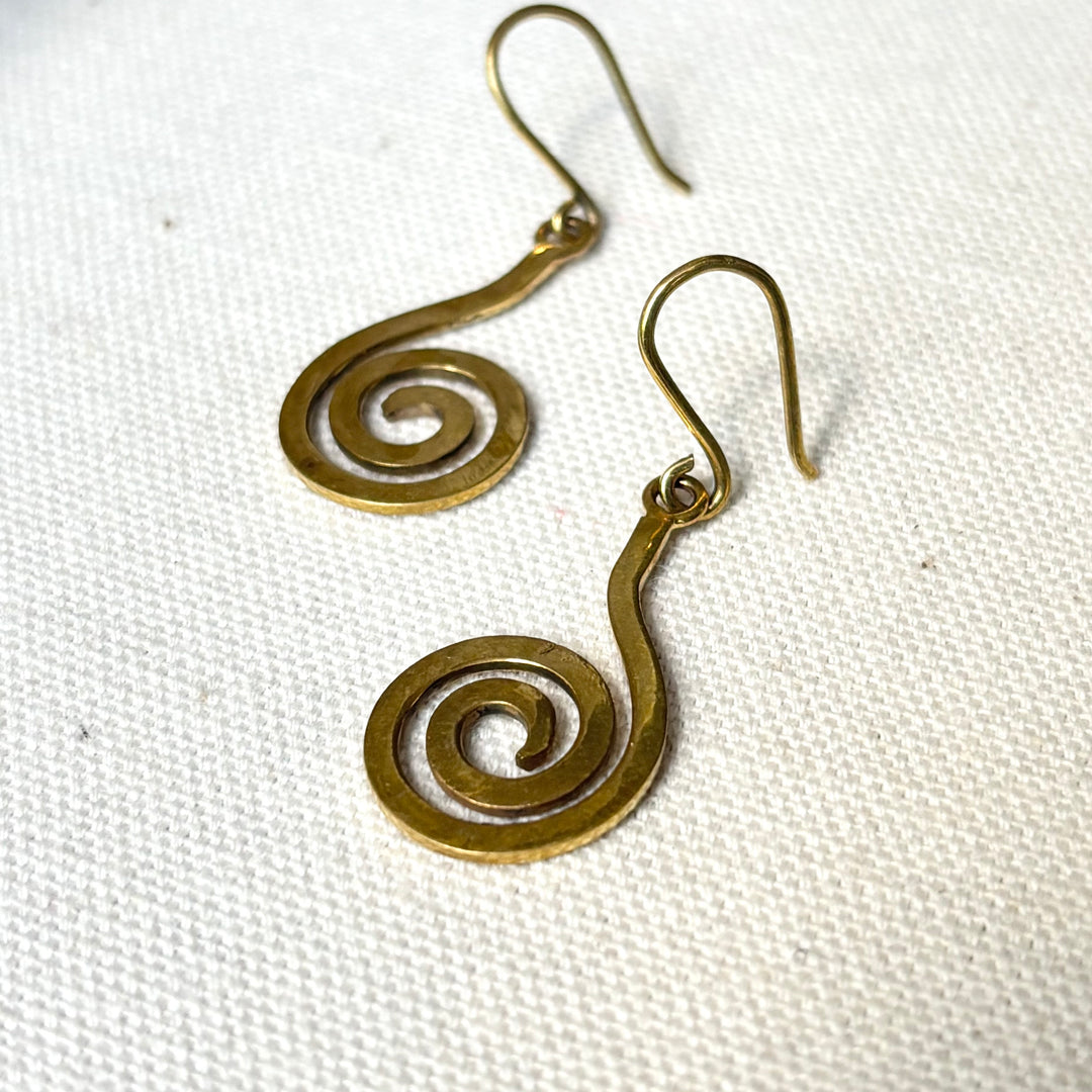 Panchadhatu Spiral Drop Earrings