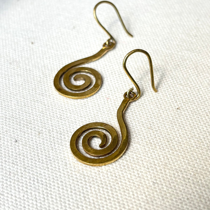 Panchadhatu Spiral Drop Earrings