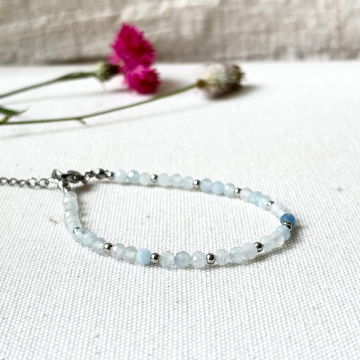 Aquamarine Faceted Bracelet