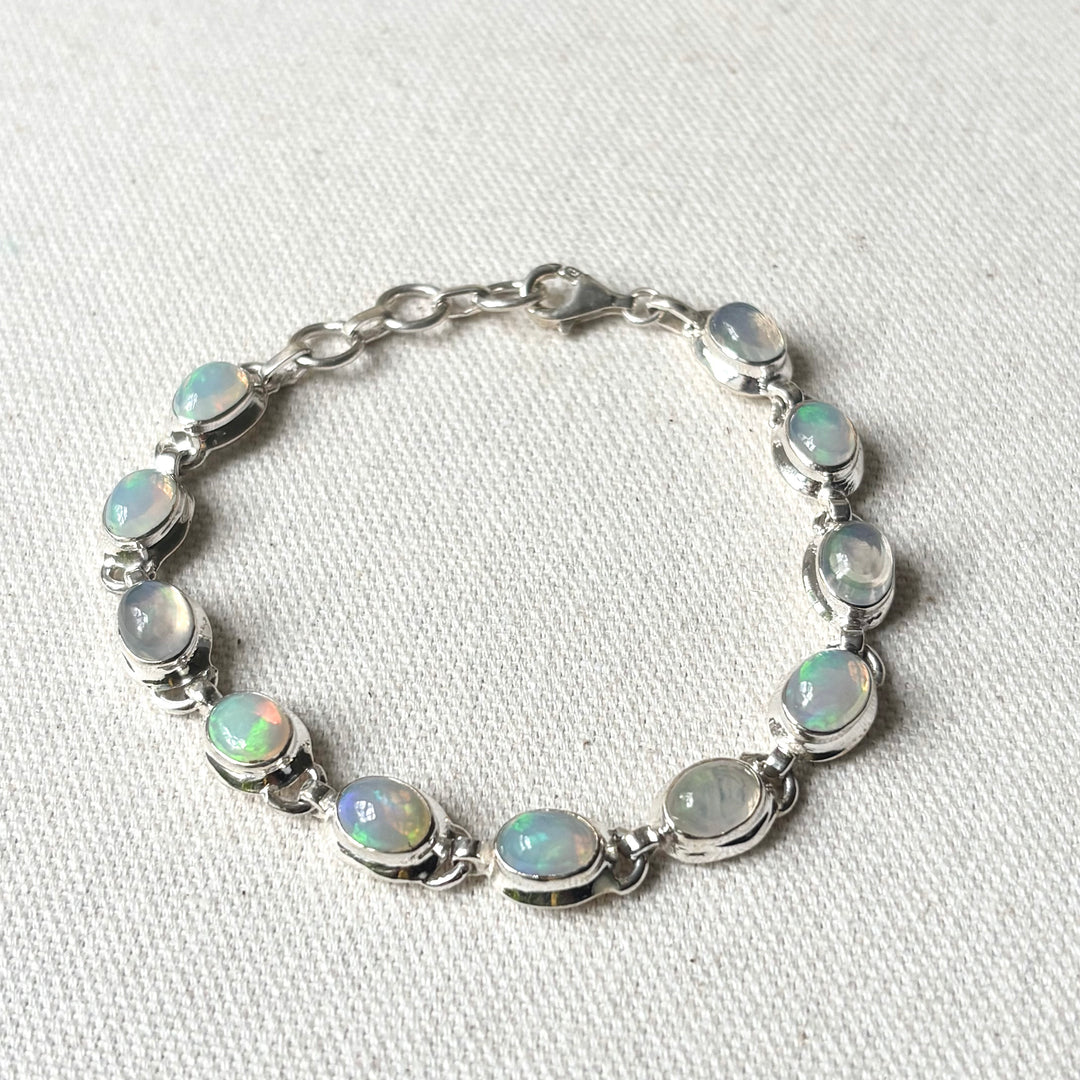 Ethiopian Opal Sterling Silver Bracelet