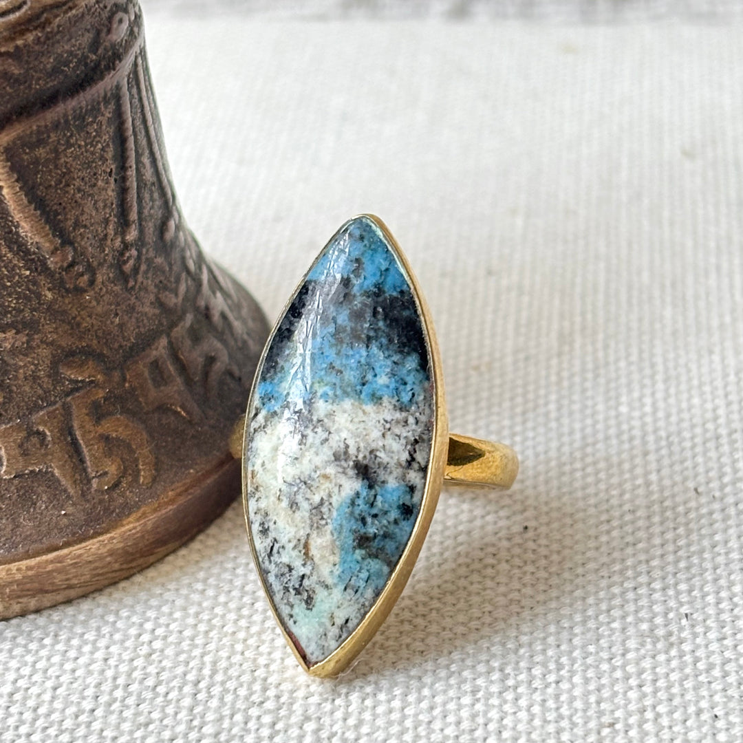 Handmade K2 Stone Panchadhatu Ring – Size L