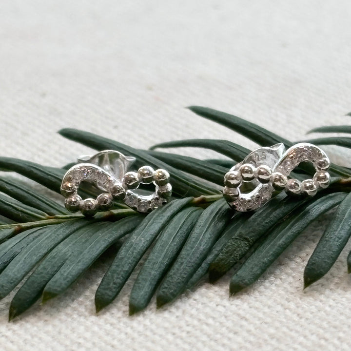 Sterling silver infinity stud earrings