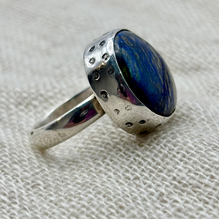 Azurite in Quartz Ring