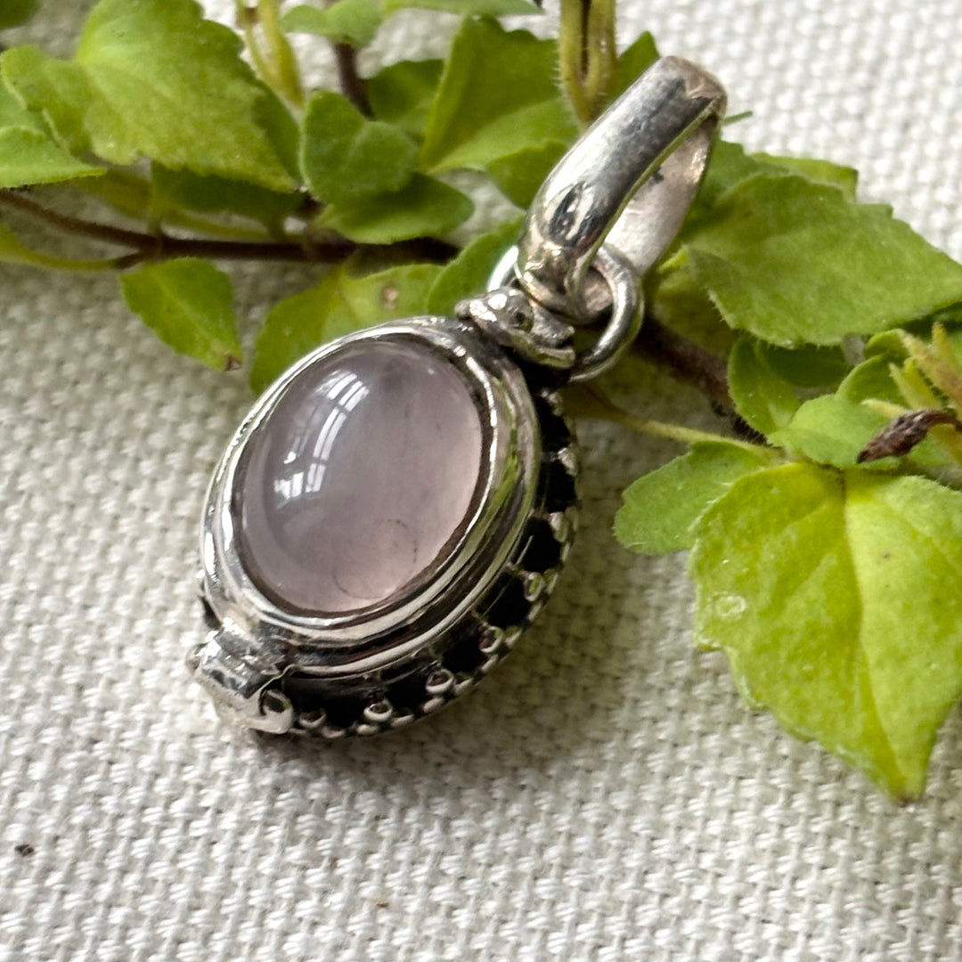 Rose Quartz Sterling Silver Locket Pendant