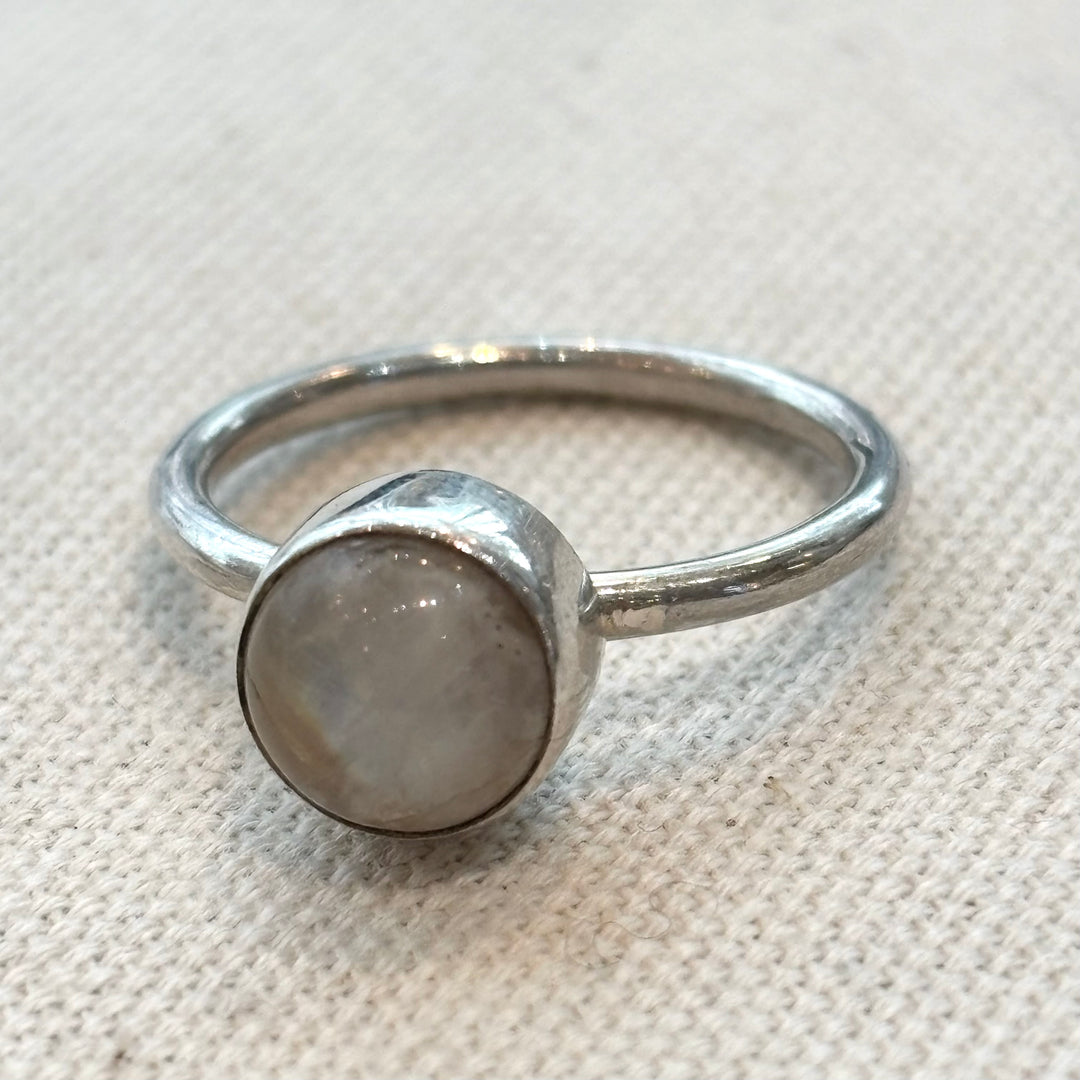Sterling Silver Gemstone Stacking Ring – Handmade Silver Ring