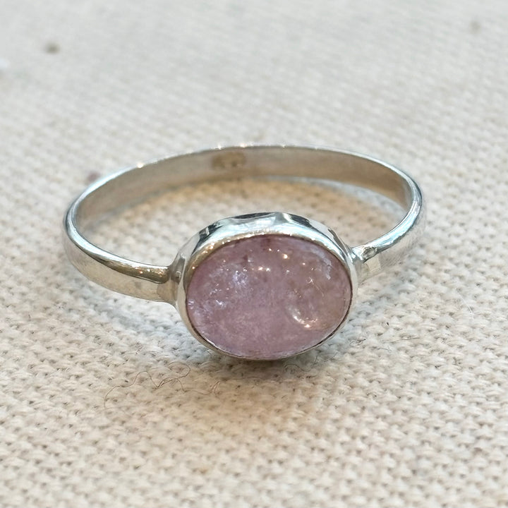 Pink Tourmaline Sterling Silver Ring – Size Q